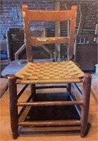 Antique Wooden Chair W/ Woven Seat