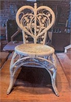 Wicker Heart Back Parlor Chair