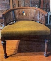 Vintage Low Back Chair W/ Upholstered Seat