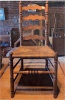 Wooden Ladder Back Chair W/ Wicker Seat