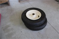 2 New Wheelbarrow Tires On Rims