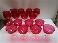 Gorgeous Set of Red Stem Ware - 8 6 1/2" Glasses