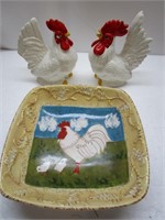 Rooster Figurines & Bowls
