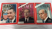 Trio of Vintage Time Magazines- ‘63