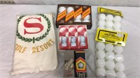 Assorted Golf Balls & Towel NIP