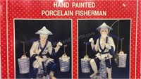 Vintage Large Hand Painted Porcelain Fisherman