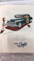 Vintage Dodge Advertising Picture 13x10