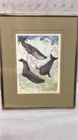Signed & Numbered Framed Whales Art 12x10