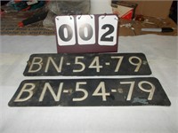 Early Pair British License Plates