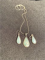 Set of earrings and pendant marked 925 Sterling