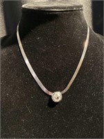 Necklace marked 925 Sterling silver with a stone