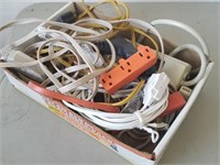 Box Of Power Strip & Misc Indoor Extension Cords