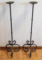 (2) Wrought Iron Candle Holder Approx 30" Tall