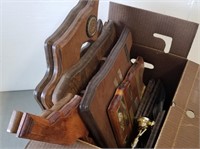 Box Of Misc Vintage Wood Wall Plaques