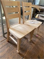 TWO unfinished solid wood chairs NICE Heavy