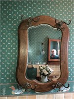 Mirror with Hat Racks