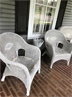 Wicker Chairs with basket