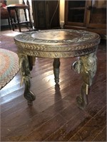 Handcarved stool with pearl inlay