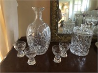 Crystal Decanter Set and Candy Dish