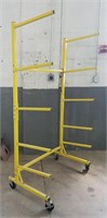 Yellow Rolling Auto Parts Cart
