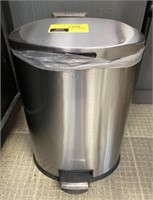 Small stainless steel trash can