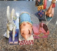 (3) Jim Shores decorative animal figurines to