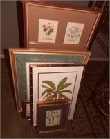 Lot of Prints to include Flower prints, a framed