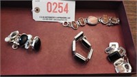 Sterling/925 Bracelet lot with Onyx stones