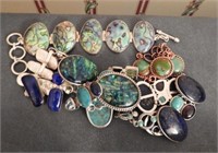 Lot of 925 designer bracelets with stones and
