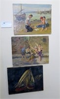Lot: 3 O/C Paintings, 12" x 16", signed