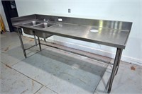 96" S/S Prep Table w/ Dual Sinks (28"x96"x44"H
