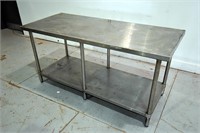 S/S 2-tier Prep Table (84"x30"x34"H)