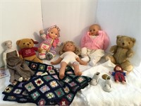 Dolls with Clothes, Bears, baby blanket