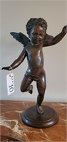 Bronze cherub cupid statue