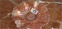 Sunflower carnival glass dish 7 1/4 in across