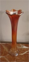 Carnival glass vase 12 1/4 in tall