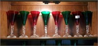 8 Noel wine glasses / goblets