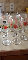 8 franciscan desert rose glasses 7 3/8 in tall