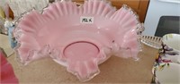 Pink crest large bowl, damaged