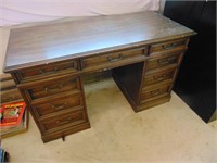 9-Drawer Wooden Desk (24 x 52 x 32)