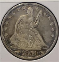 1854 Seated Liberty Half Dollar