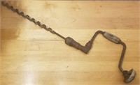 Vintage Hand Drill With Auger Drill Bit