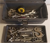 Gray Tool Box Full Of Misc Tools