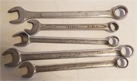 Five Misc Large End Wrenches