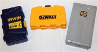 3 Drill Bits Sets - DeWalt, Irwin,
