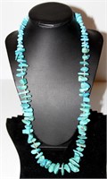 26" Long Turqouise Nugget Necklace