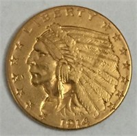 1914 Gold $2.50 Indian