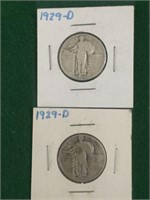 2- 1929-D Silver Standing Liberty