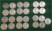 25- Silver Half Dollars Walking Liberty
