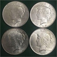 4- 1923 Silver Peace Dollars
